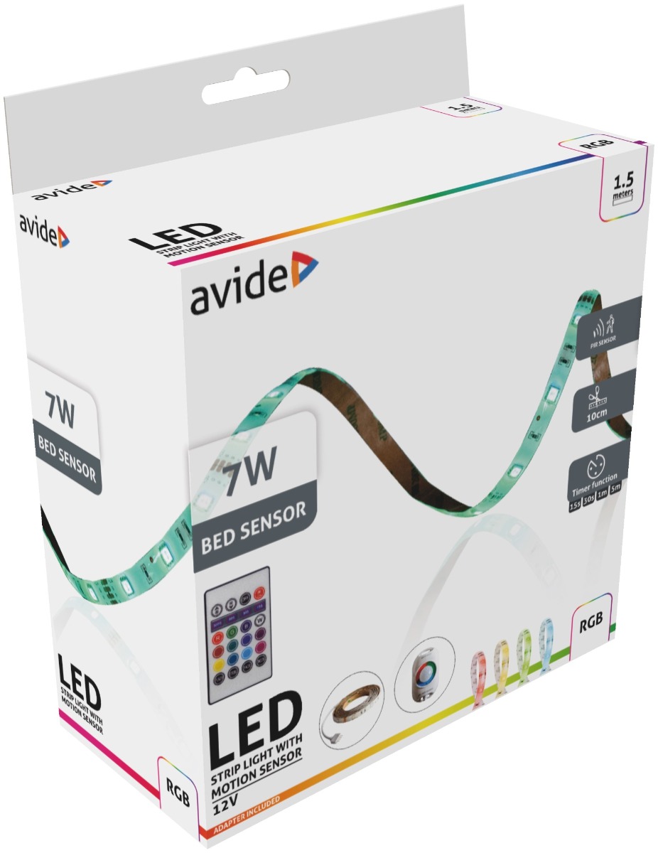 Avide LED Ταινία Blister Αισθητήρας Φωτός Κρεβατιού 12V 1.5m RGB Avide LED Ταινία Blister Αισθητήρας Φωτός Κρεβατιού 12V 1.5m RGB