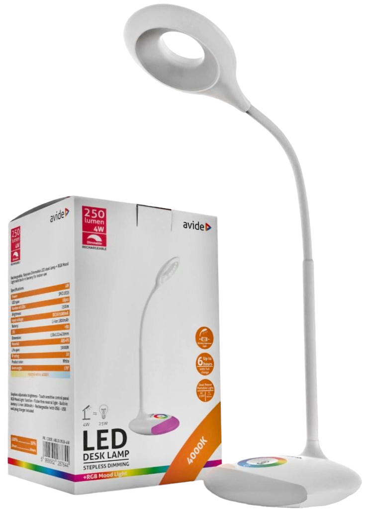 Avide LED Φωτιστικό Γραφείου RGB Άσπρο 4W Avide LED Φωτιστικό Γραφείου RGB Άσπρο 4W - Image 8