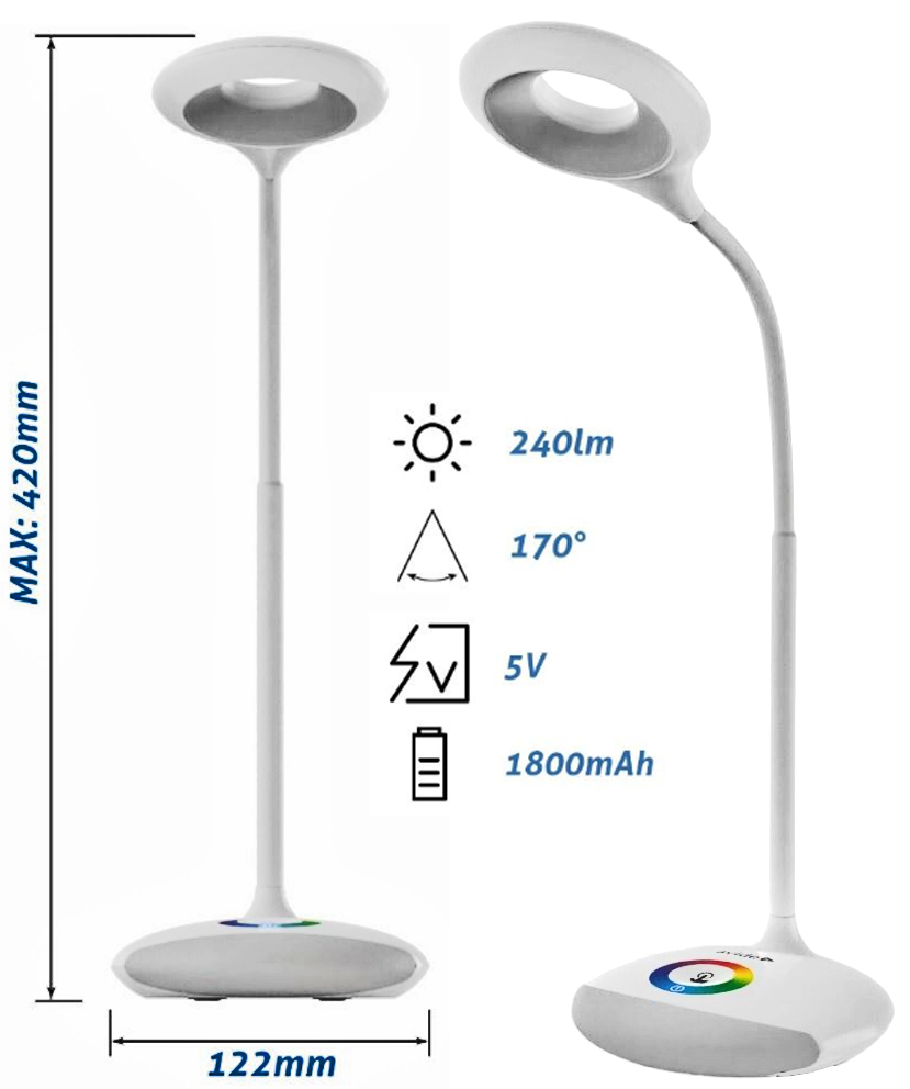 Avide LED Φωτιστικό Γραφείου RGB Άσπρο 4W Avide LED Φωτιστικό Γραφείου RGB Άσπρο 4W