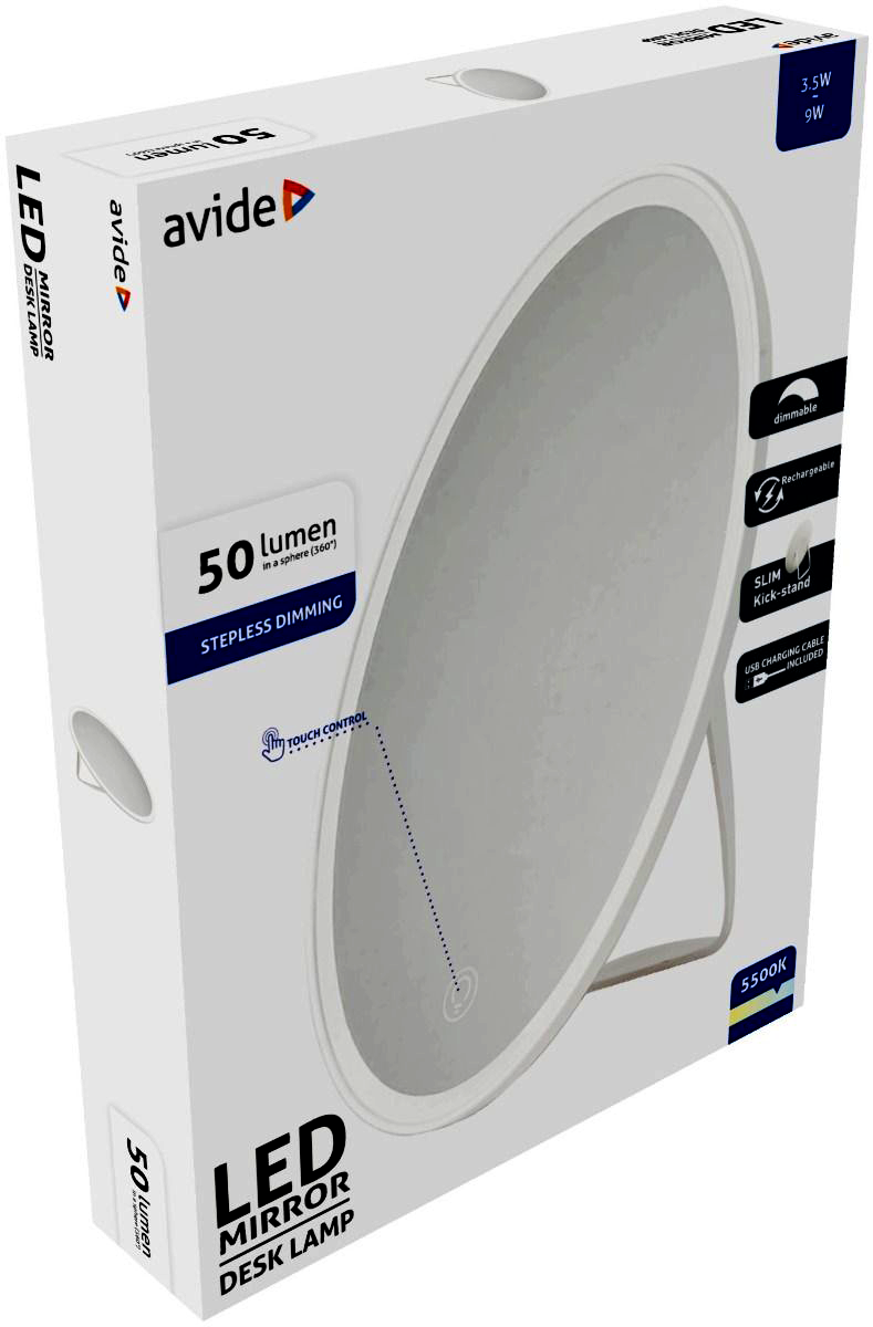Avide LED Φωτιστικό Καθρέπτης Make Up Επαναφορτιζόμενος Στρογγυλό Avide LED Φωτιστικό Καθρέπτης Make Up Επαναφορτιζόμενος Στρογγυλό - Image 2
