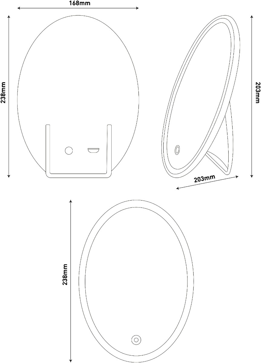 Avide LED Φωτιστικό Καθρέπτης Make Up Επαναφορτιζόμενος Στρογγυλό Avide LED Φωτιστικό Καθρέπτης Make Up Επαναφορτιζόμενος Στρογγυλό - Image 3