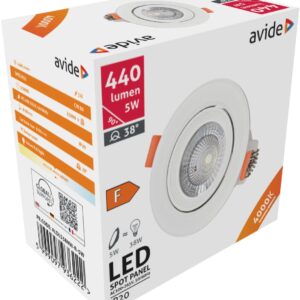 Avide LED Χωνευτό Σπότ 38° Στρογγυλό 5W Λευκό 4000K