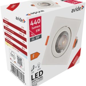 Avide LED Χωνευτό Σπότ 38° Τετράγωνο 5W Θερμό 3000K