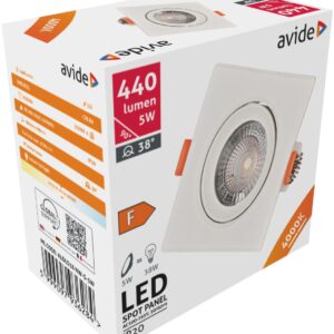 Avide LED Χωνευτό Σπότ 38° Τετράγωνο 5W Λευκό 4000K