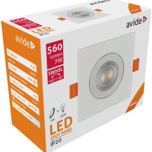 Avide LED Χωνευτό Σπότ 38° Τετράγωνο 7W Λευκό 4000K