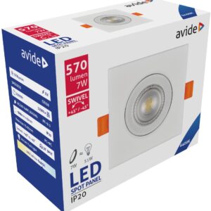 Avide LED Χωνευτό Σπότ 38° Τετράγωνο 7W Ψυχρό 6400K