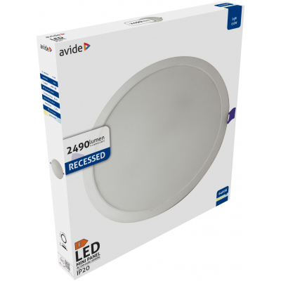 Avide LED Χωνευτό Φωτιστικό Οροφής Στρογγυλό Πλαστικό 24W CW 6400K Avide LED Χωνευτό Φωτιστικό Οροφής Στρογγυλό Πλαστικό 24W CW 6400K