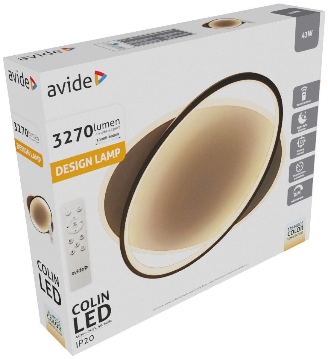 Avide Modern Ceiling Light Oyster Colin with Remote Control Avide Modern Ceiling Light Oyster Colin with Remote Control - Image 2