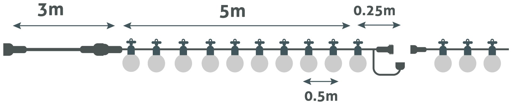 Avide Εξωτερική Γιρλάντα 5m Papaya Θερμό με Δυνατότητα Επέκτασης Avide Εξωτερική Γιρλάντα 5m Papaya Θερμό με Δυνατότητα Επέκτασης - Image 3