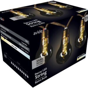 Avide Εξωτερική Γιρλάντα 5m Θερμό Decor 3xAA (Δεν περιλαμβ.)