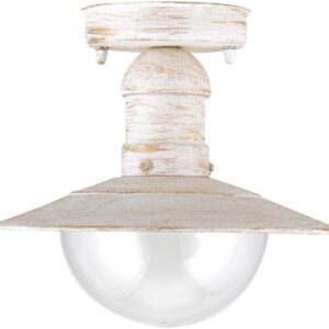 Avide Εξωτερικό Φωτιστικό Οροφής Imperial 1xE27 IP44 Αντίκα Λευκό