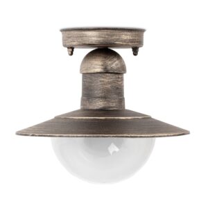 Avide Εξωτερικό Φωτιστικό Οροφής Imperial 1xE27 IP44 Σκούρο Χρυσό