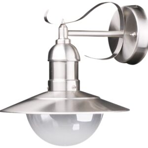 Avide Εξωτερικό Φωτιστικό Τοίχου Imperial 1xE27 IP44 Σατέν Νίκελ