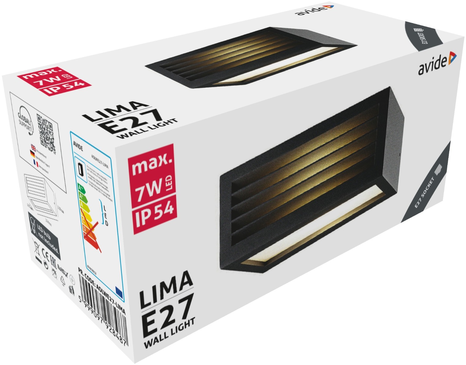 Avide Εξωτερικό Φωτιστικό Τοίχου Lima 1xE27 IP54 Avide Εξωτερικό Φωτιστικό Τοίχου Lima 1xE27 IP54 - Image 2