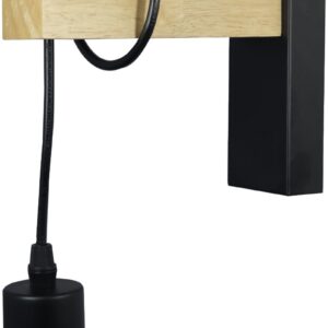 Avide Κρεμαστό Φωτιστικό Τοίχου Madeline 1xE27 Socket Ξύλου/Μαύρο