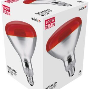 Avide Λάμπα Υπερύθρων E27 100W Κόκκινο