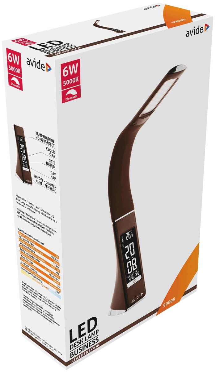 Avide Φωτιστικό Γραφείου LED δερμάτινο με ημερολόγιο 6W Καφέ Avide Φωτιστικό Γραφείου LED δερμάτινο με ημερολόγιο 6W Καφέ - Image 2