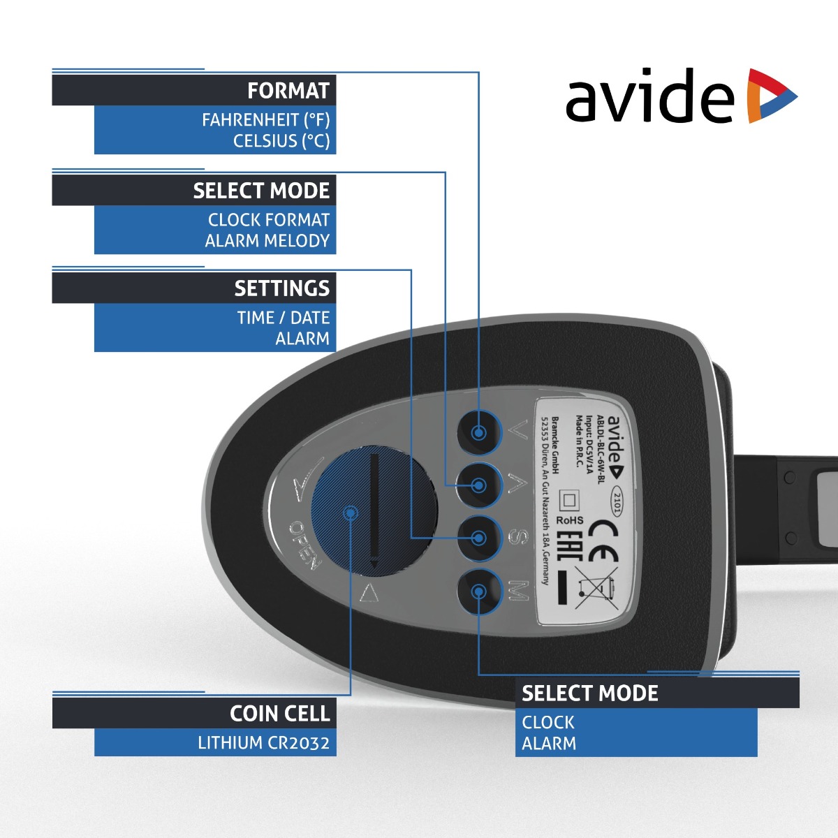 Avide Φωτιστικό Γραφείου LED δερμάτινο με ημερολόγιο 6W Μαύρο Avide Φωτιστικό Γραφείου LED δερμάτινο με ημερολόγιο 6W Μαύρο - Image 6