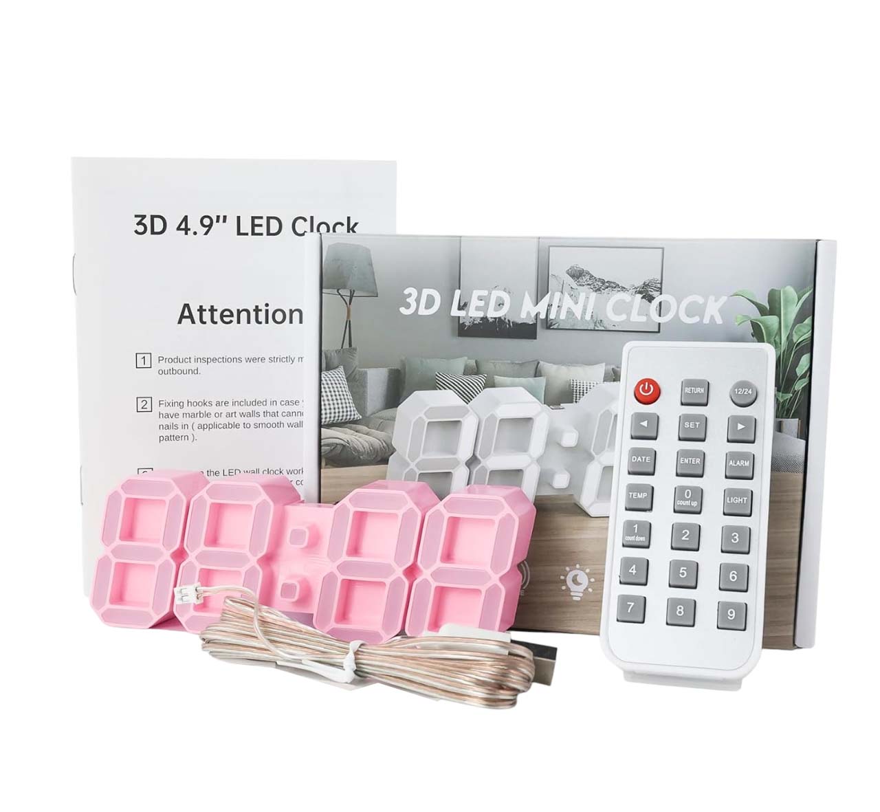 EDUP EH-LEDNI-B-1 Ρολόι τοίχου 3D LED 5,2" Μίνι Ροζ EDUP EH-LEDNI-B-1 Ρολόι τοίχου 3D LED 5,2" Μίνι Ροζ - Image 9