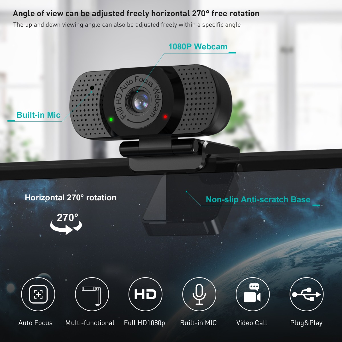 EDUP EP-1080P8 Auto Focus 1080P USB WEBCAM EDUP EP-1080P8 Auto Focus 1080P USB WEBCAM - Image 9