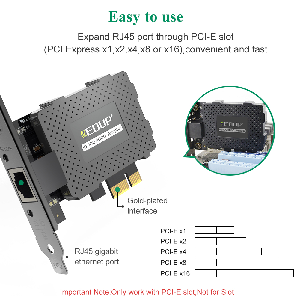 EDUP EP-9602GS 1000Mbps PCI-E Ethernet Adapter EDUP EP-9602GS 1000Mbps PCI-E Ethernet Adapter - Image 4