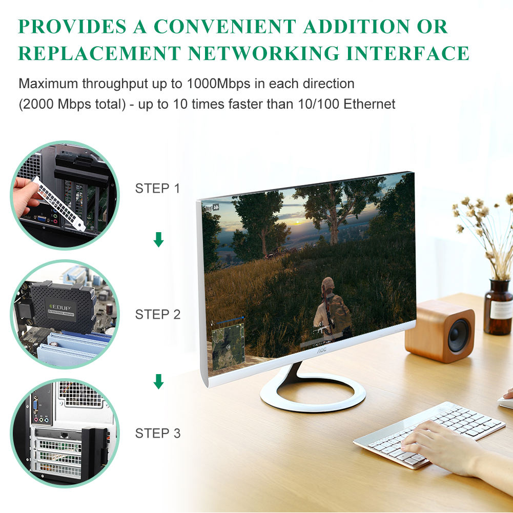 EDUP EP-9602GS 1000Mbps PCI-E Ethernet Adapter EDUP EP-9602GS 1000Mbps PCI-E Ethernet Adapter - Image 5