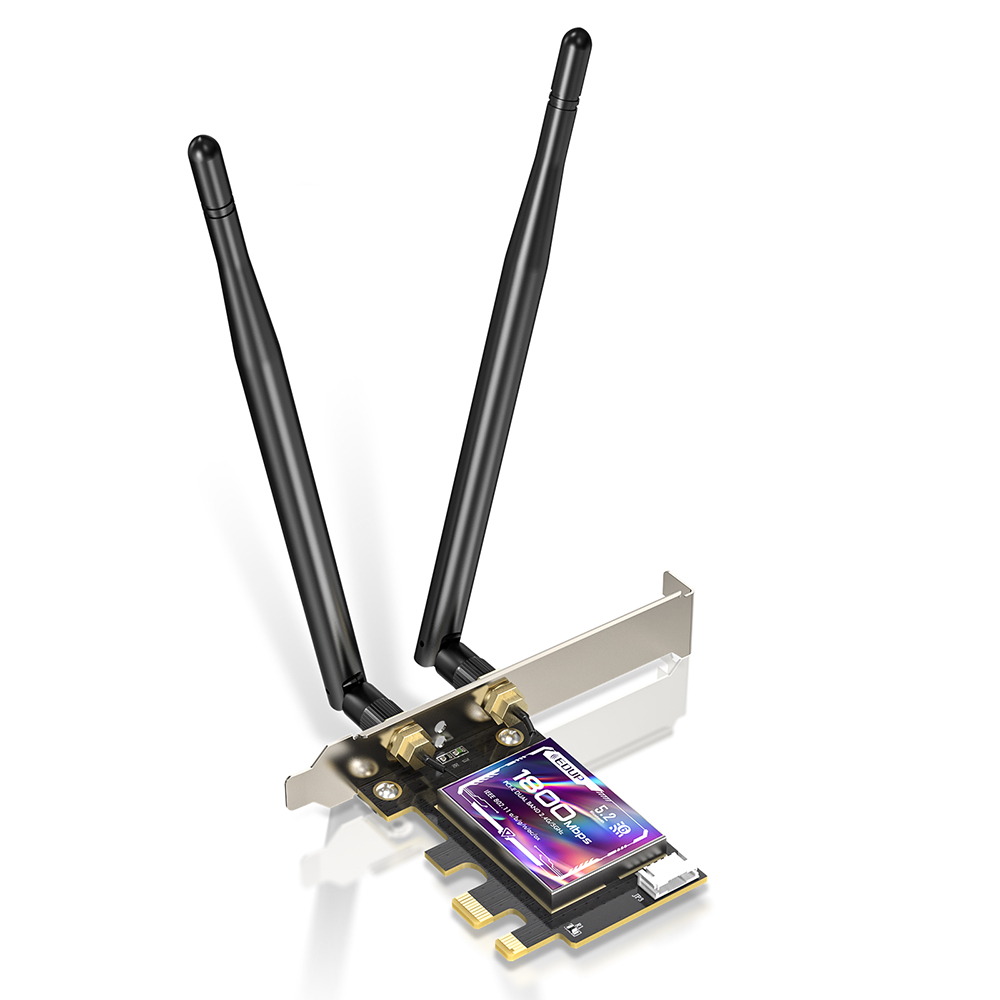 EDUP EP-9658 AX1800 WiFi (574M+1200M)+Bluetooth 5.2 PCI-E Network Adapter EDUP EP-9658 AX1800 WiFi (574M+1200M)+Bluetooth 5.2 PCI-E Network Adapter