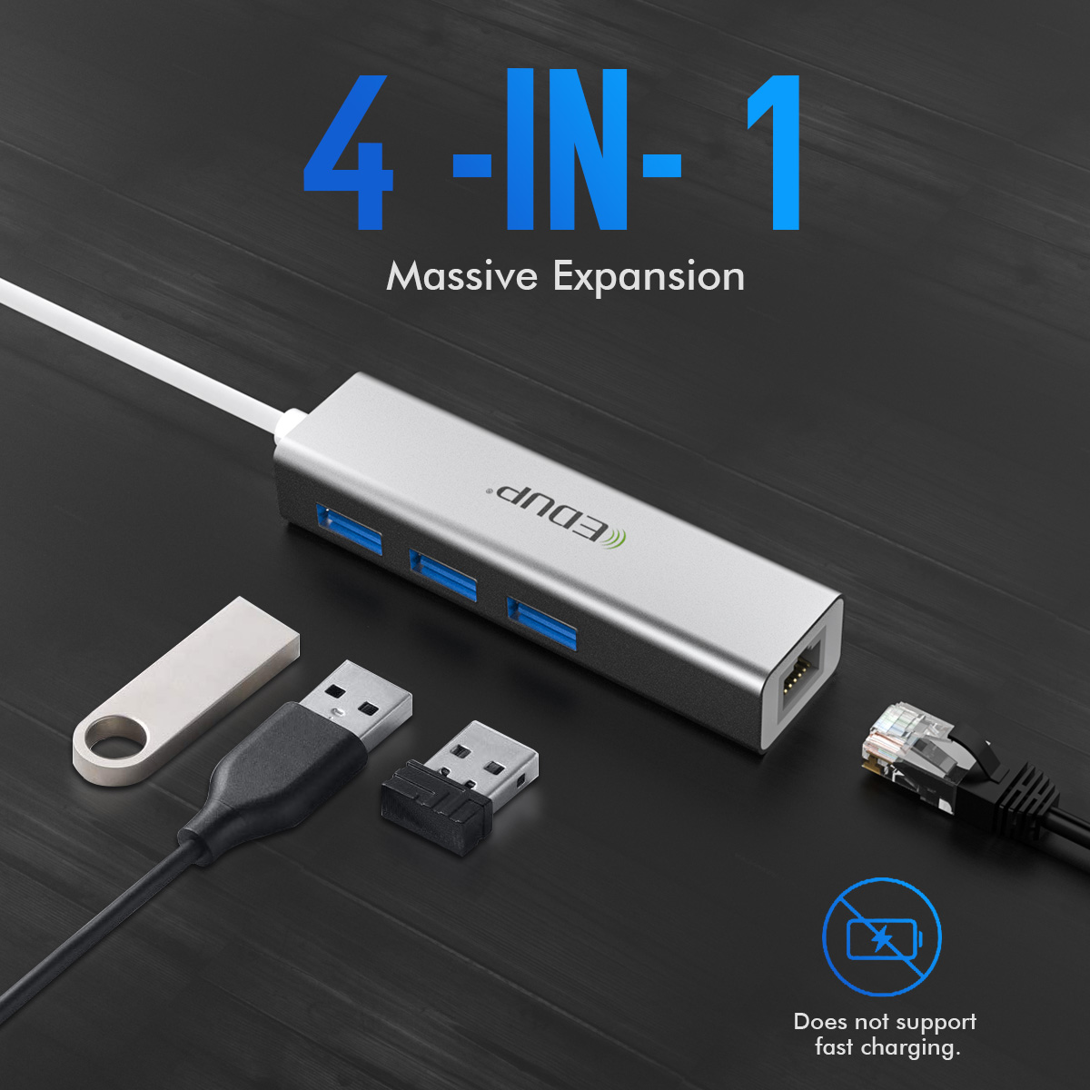 EDUP EP-9801 10/100/1000Mbps Type-C LAN Adapter USB 3.0 Port EDUP EP-9801 10/100/1000Mbps Type-C LAN Adapter USB 3.0 Port - Image 2