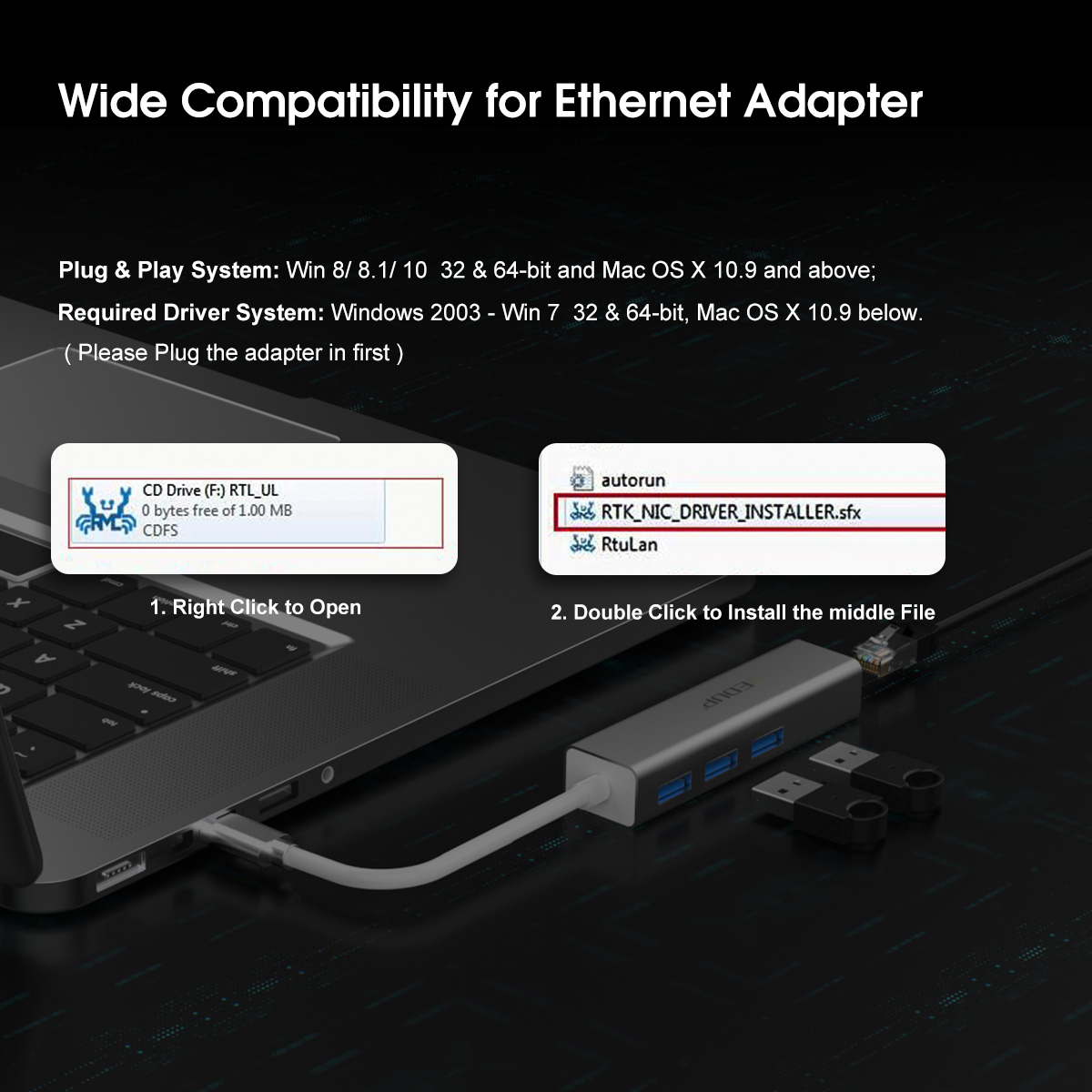EDUP EP-9801 10/100/1000Mbps Type-C LAN Adapter USB 3.0 Port EDUP EP-9801 10/100/1000Mbps Type-C LAN Adapter USB 3.0 Port - Image 11