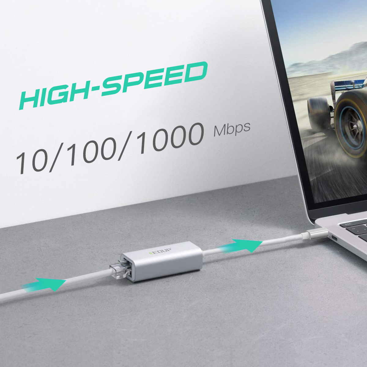 EDUP EP-9802 10/100/1000Mbps Type-C LAN Adapter EDUP EP-9802 10/100/1000Mbps Type-C LAN Adapter - Image 2