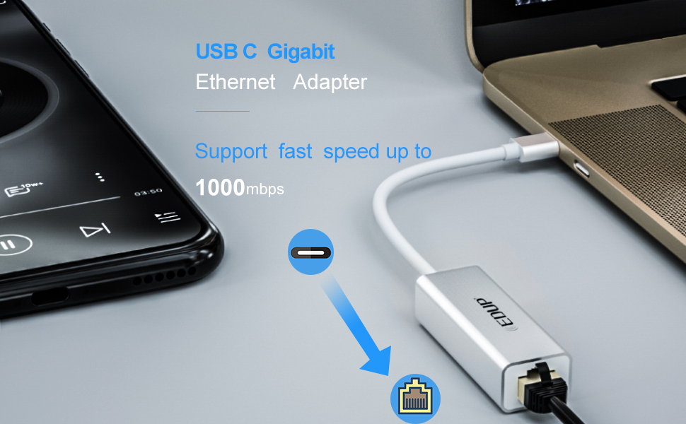 EDUP EP-9802 10/100/1000Mbps Type-C LAN Adapter EDUP EP-9802 10/100/1000Mbps Type-C LAN Adapter - Image 6