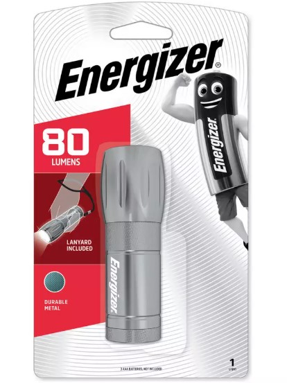 ENERGIZER Metal Led Pocket Flashlight 3AAA Included 80lm MLHH32 ENERGIZER Metal Led Pocket Flashlight 3AAA Included 80lm MLHH32