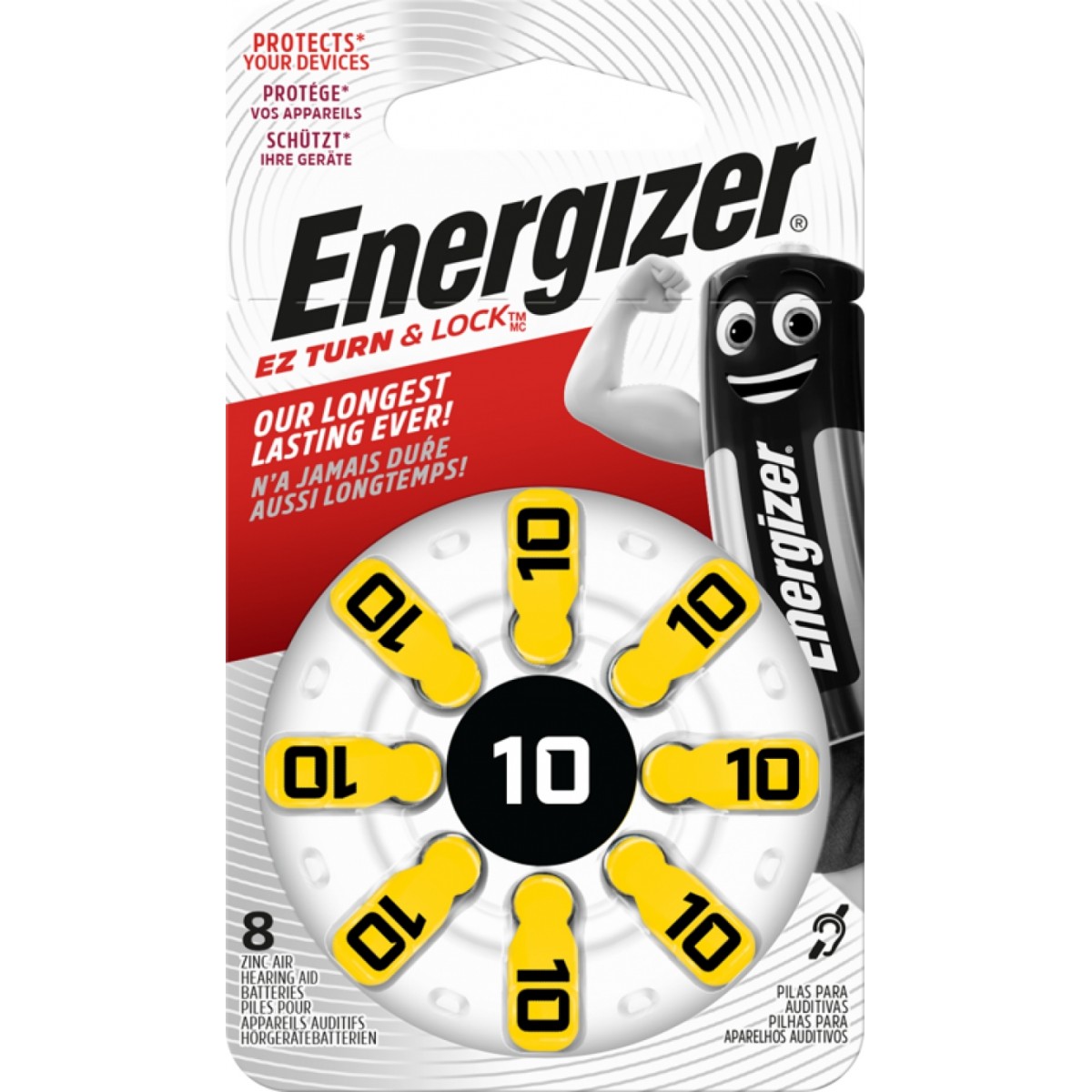 ENERGIZER Μπαταρίες Βαρηκοϊάς Zinc Air PR10/8BP ENERGIZER Μπαταρίες Βαρηκοϊάς Zinc Air PR10/8BP