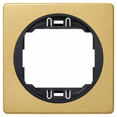 EON E6801.GE One-gang frame 80x80, gold with black holder EON E6801.GE One-gang frame 80x80