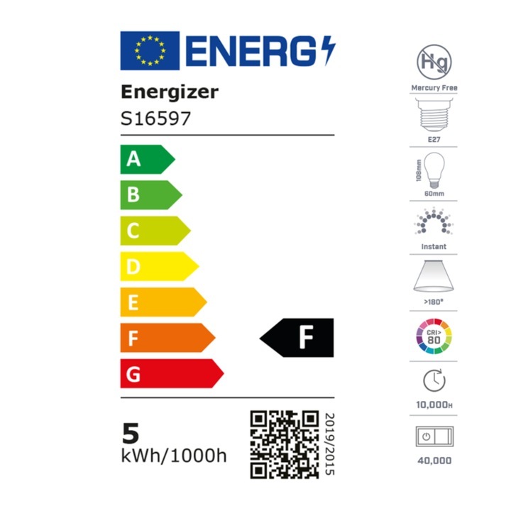 Energizer BEC Κοινή Λάμπα LED 4.9W E27 470lm 3000K Θερμό Λευκό Energizer BEC Κοινή Λάμπα LED 4.9W E27 470lm 3000K Θερμό Λευκό - Image 4