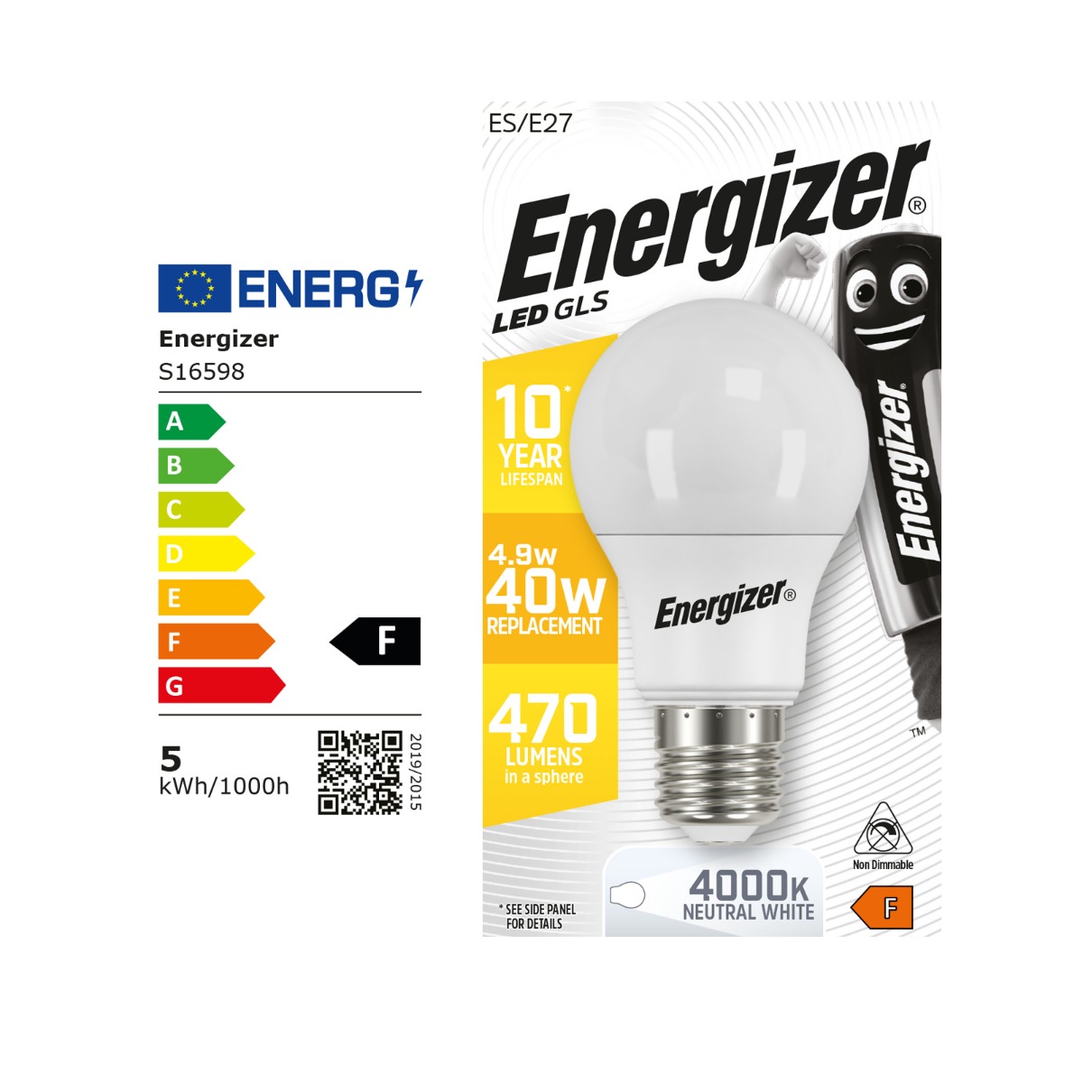 Energizer BEC Κοινή Λάμπα LED 4.9W E27 470lm 4000K Φυσικό Λευκό Energizer BEC Κοινή Λάμπα LED 4.9W E27 470lm 4000K Φυσικό Λευκό - Image 3