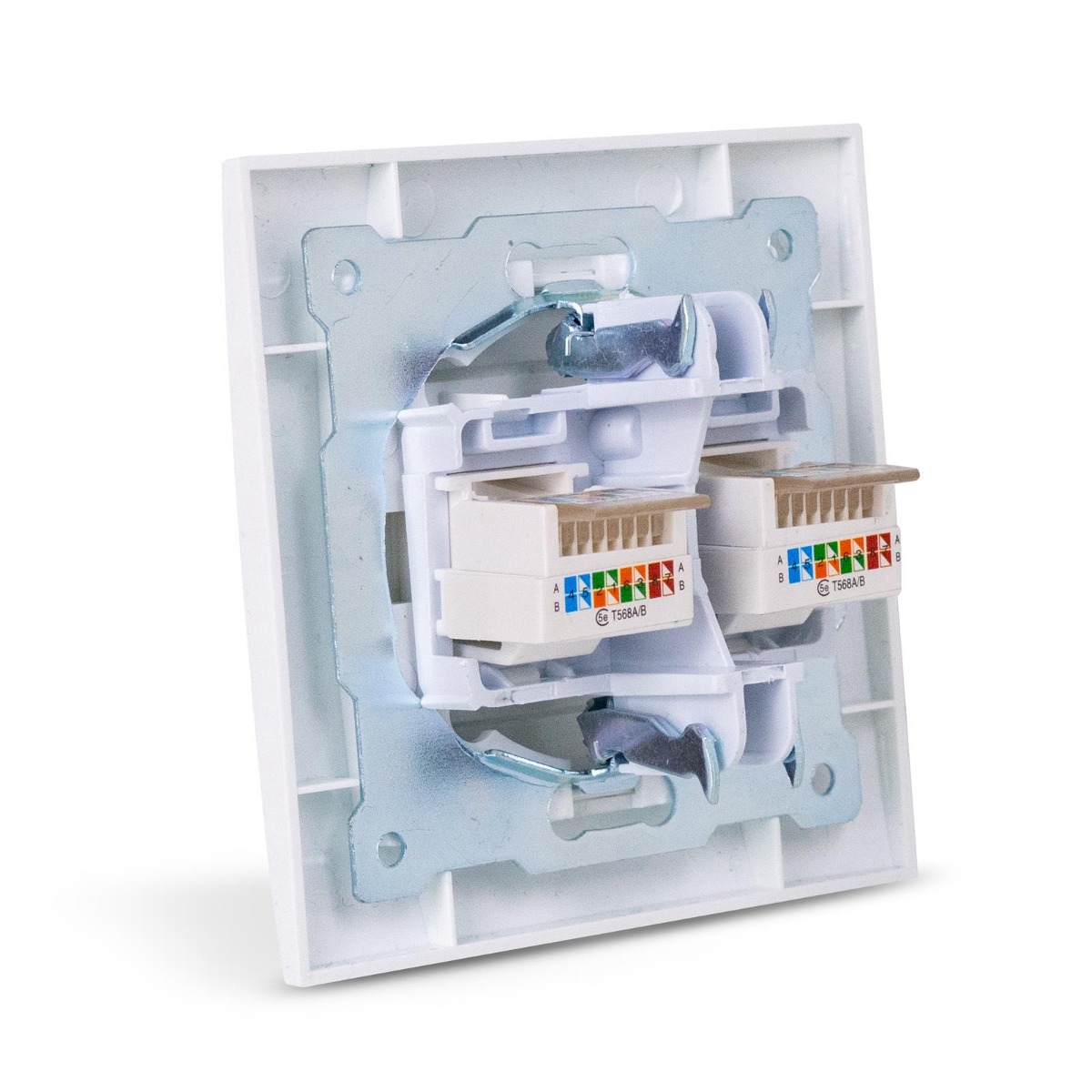 Entac Arnold Recessed wall LAN socket 2x Cat5 White Entac Arnold Recessed wall LAN socket 2x Cat5 White - Image 2