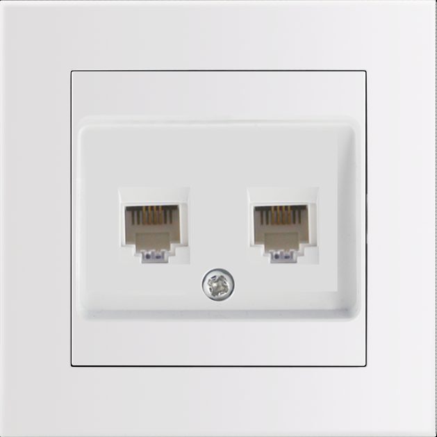 Entac Arnold Recessed wall LAN socket 2x Cat5 White Entac Arnold Recessed wall LAN socket 2x Cat5 White