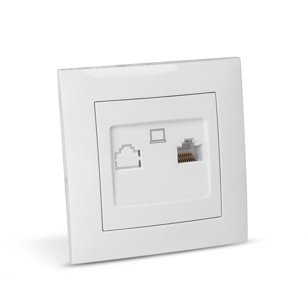 Entac Arnold Recessed wall LAN socket Cat5 White Entac Arnold Recessed wall LAN socket Cat5 White
