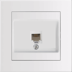 Entac Arnold Recessed wall Phone socket White