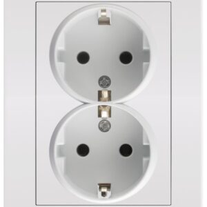 Entac Arnold Recessed wall socket 2x earthed White