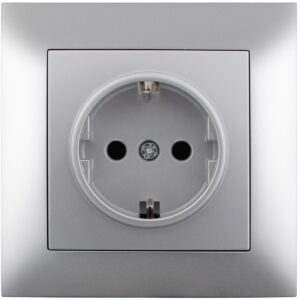 Entac Arnold Recessed wall socket earthed Silver
