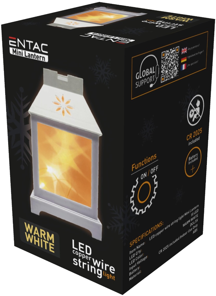 Entac LED Mini Χάλκινο Φανάρι Λευκό 12cm Entac LED Mini Χάλκινο Φανάρι Λευκό 12cm