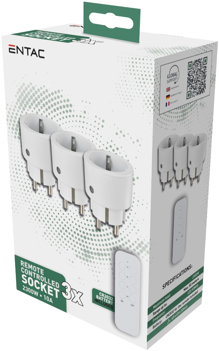 Entac Remote Controlled Socket Set 3xSockets with RC Entac Remote Controlled Socket Set 3xSockets with RC - Image 2