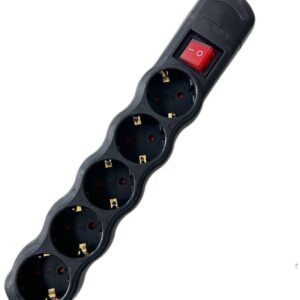 Entac Rewireable 5 Sockets with Switch Black