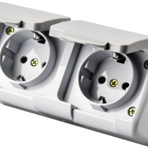 Entac Stephan surface mounted wall socket earthed 2x IP54