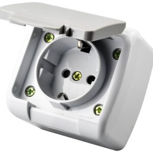Entac Stephan surface mounted wall socket earthed IP54