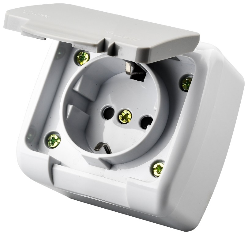 Entac Stephan surface mounted wall socket earthed IP54 Entac Stephan surface mounted wall socket earthed IP54