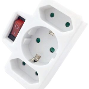 Entac Αντάπτορας Σούκο Σε 2 Διπολικά+1Σούκο+Διακόπτη EPAG-1EE2E-SW