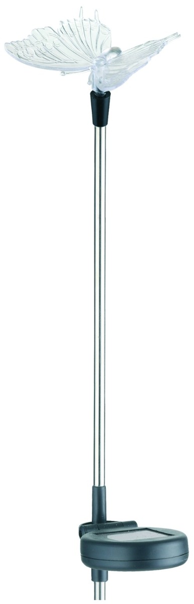 Entac Ηλιακό Κήπου 34cm RGB Ανοξείδωτο ατσάλι Πεταλούδα Entac Ηλιακό Κήπου 34cm RGB Ανοξείδωτο ατσάλι Πεταλούδα